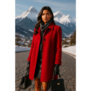 Vintage Ashley Scott Wool Coat USA Classic Minimal Parisian Femme Retro French L